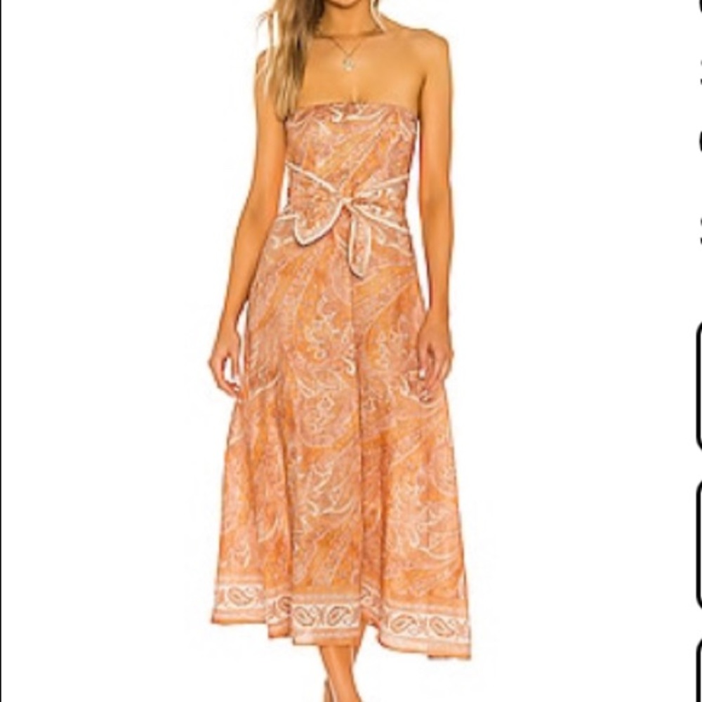 Zimmermann Brighton tie waist midi dress